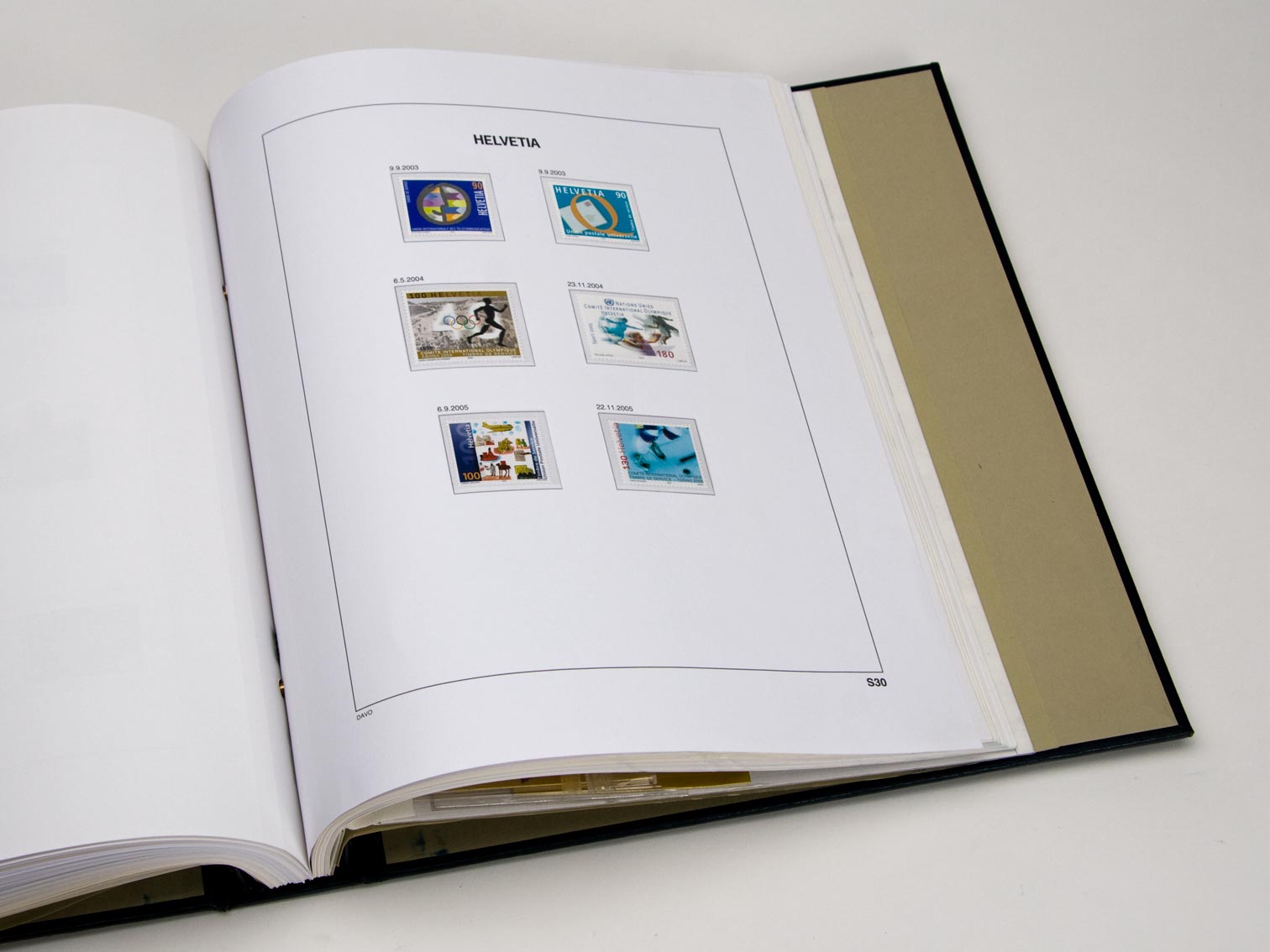 davo-luxe-feuilles-suisse-service-album-timbres-170g-bandes image 1