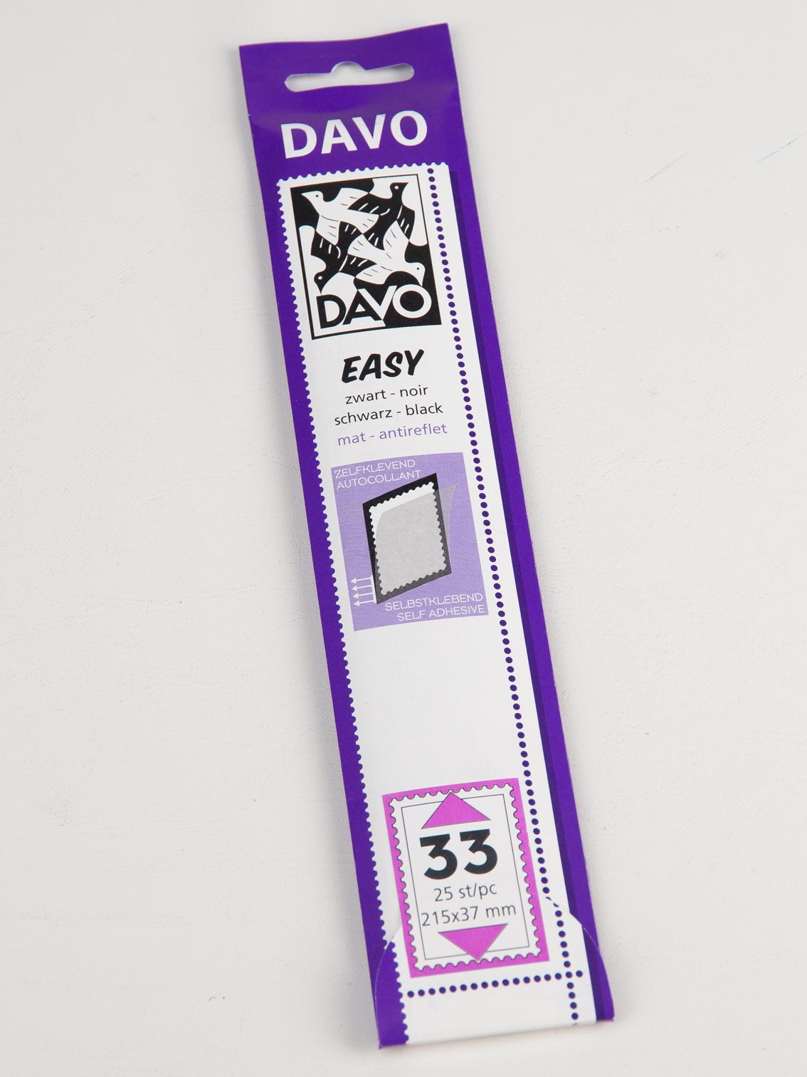 davo-easy-z33-bandes-pour-timbres-noires-215-x-37-mm-25-pi-ces image 1