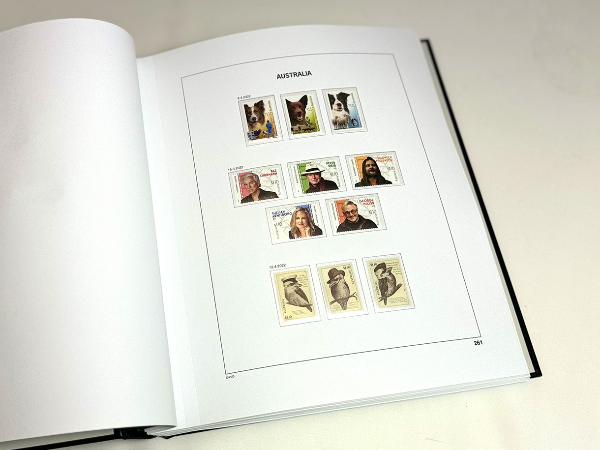 davo-luxe-australie-2022-suppl-ment-feuilles-timbres-2022-papier-170g image 1