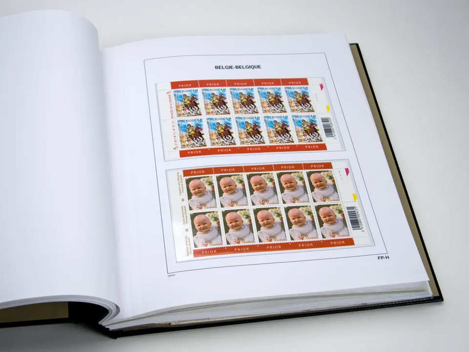 davo-luxe-feuilles-belgique-fp-h-lot-de-5-pages-170g-timbres image 1