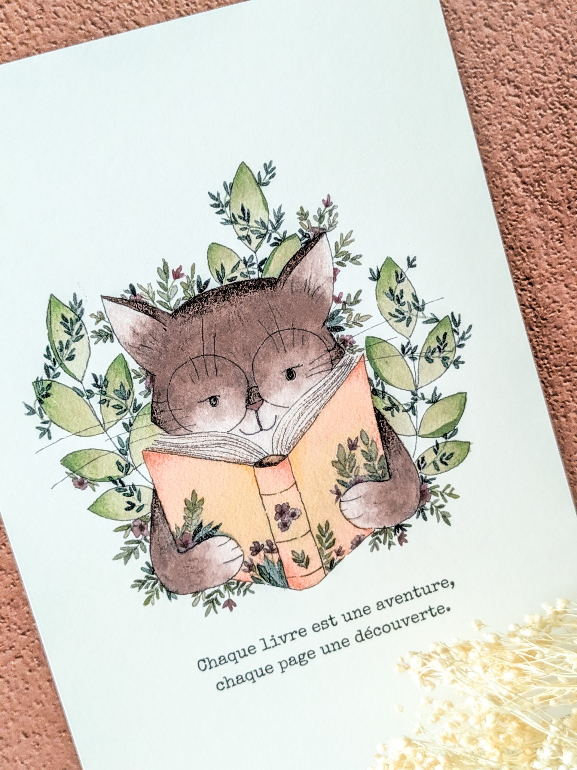 murmures-de-papier-jardin-du-chat-lecteur-affiche-a4-papier-v-lin image 5