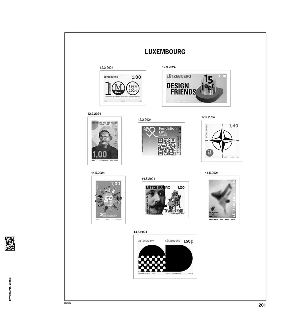 davo-luxe-luxembourg-2024-feuilles-suppl-ment-timbres image 1