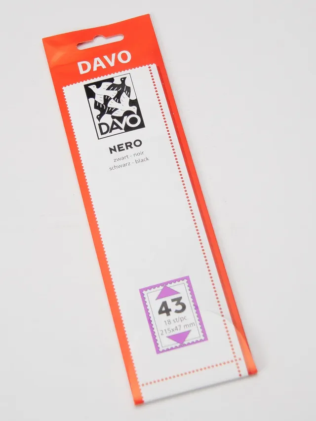 davo-nero-n43-bandes-pour-timbres-noires-215-x-47-mm-18-pi-ces image 1