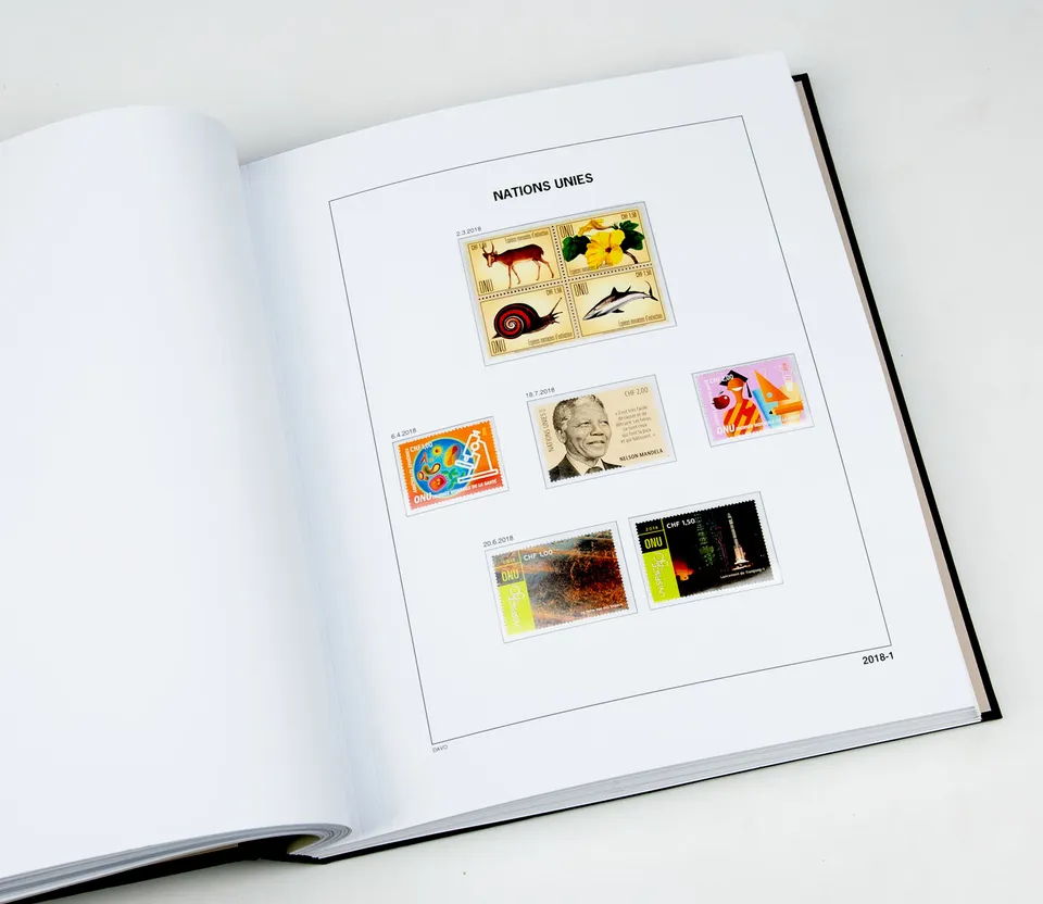 davo-luxe-pages-album-timbres-suisse-onu-2018 image 1