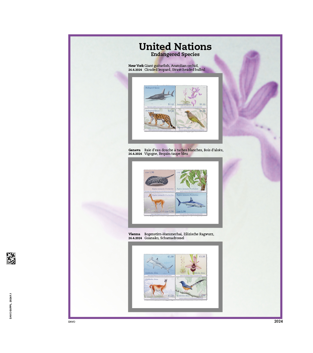 davo-luxe-uno-endangered-species-2024-feuilles-album-timbres image 1