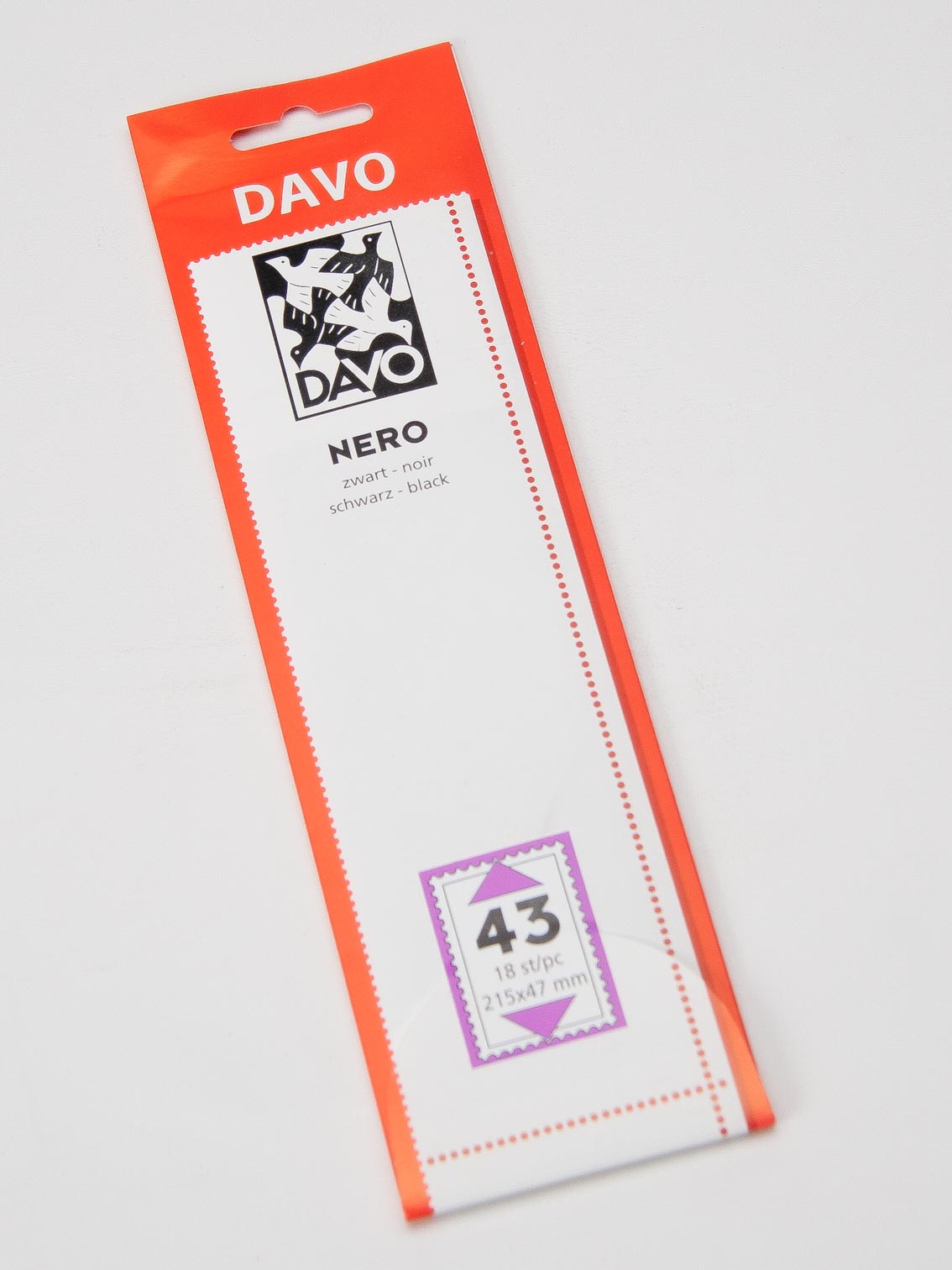 davo-nero-n43-bandes-pour-timbres-noires-215-x-47-mm-18-pi-ces image 1