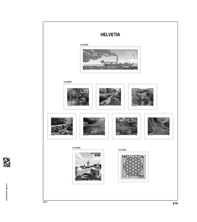 davo-luxe-suisse-2023-pages-album-timbres-papier-170g image 1