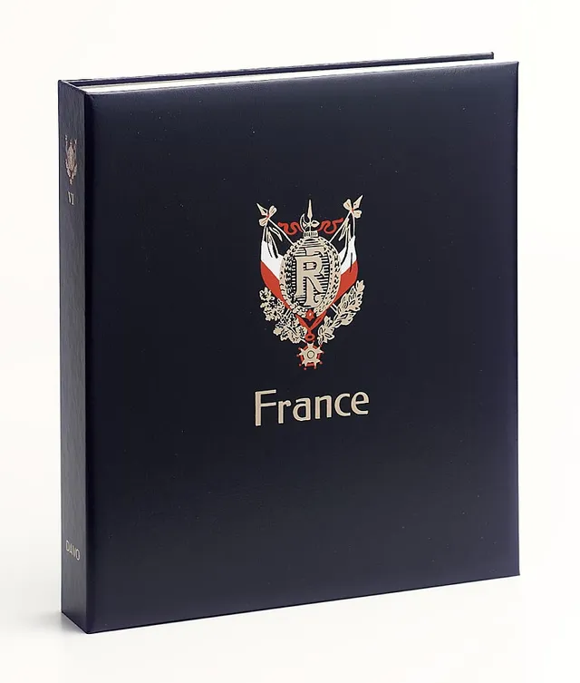 davo-luxe-france-ii-reliure-album-timbres-bleu-avec-cassette image 1