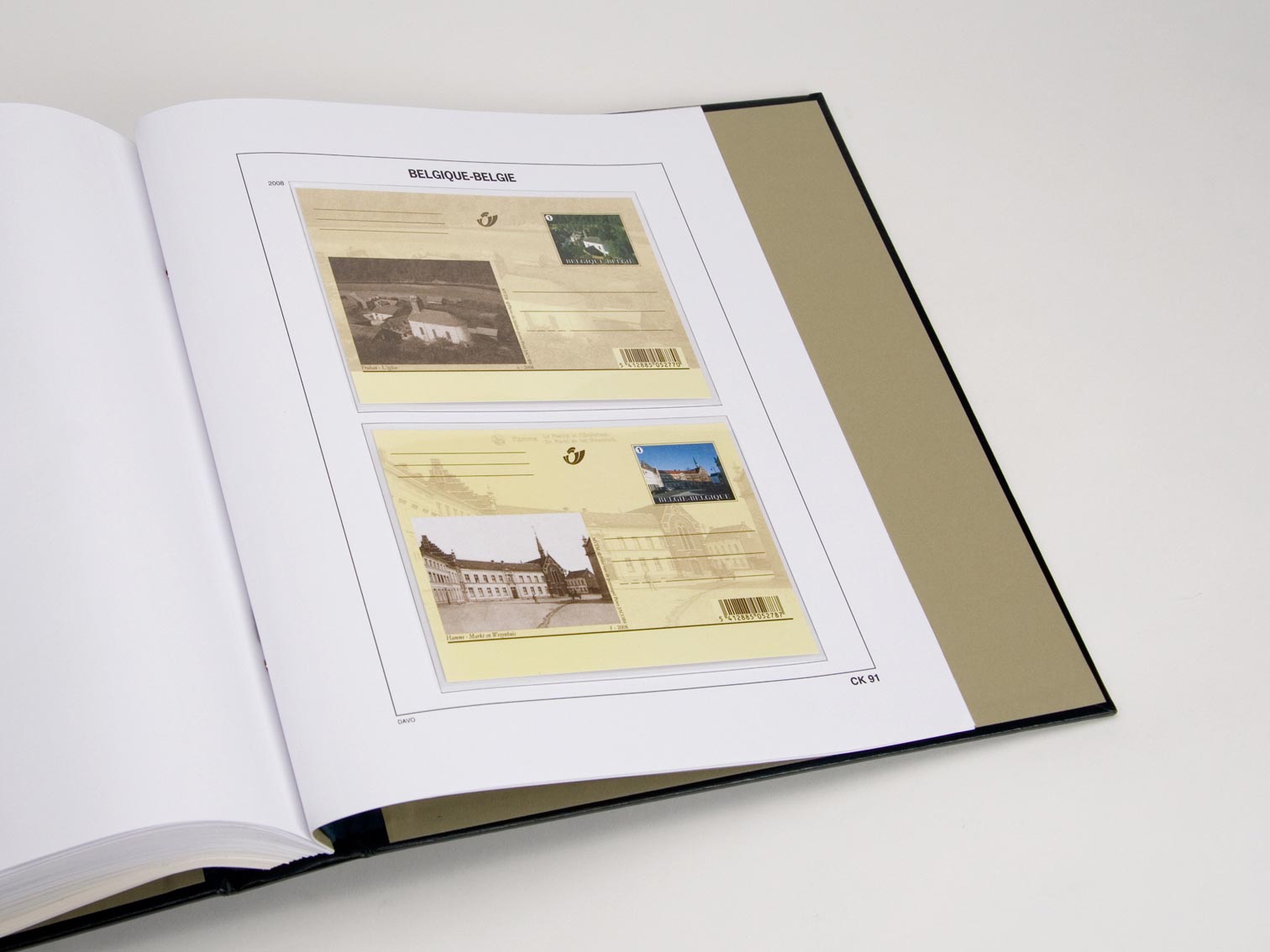 davo-luxe-belgique-cartes-postales-2008-feuilles-album-timbres image 1