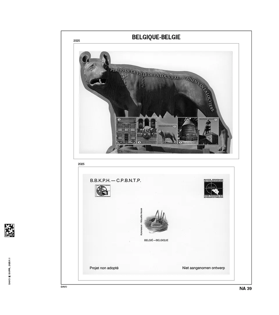davo-luxe-belgique-na39-2025-feuilles-album-timbres-non-adopt-s image 1