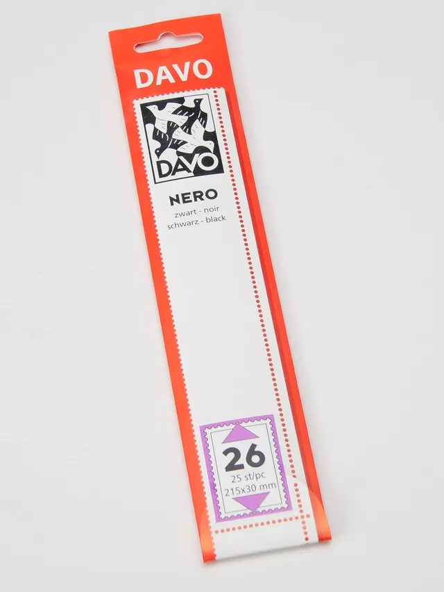 davo-mounts-n26-bande-timbres-215x30-fond-noir-25-pi-ces image 1