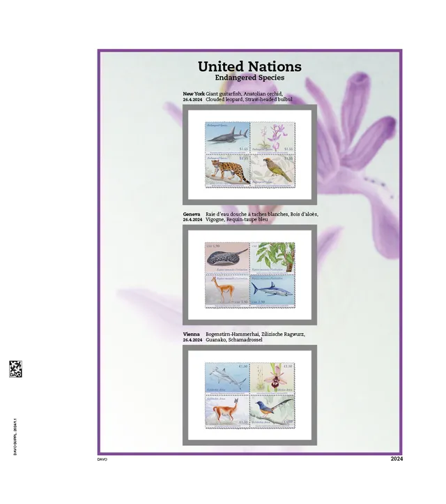 davo-luxe-uno-endangered-species-2024-feuilles-album-timbres image 1