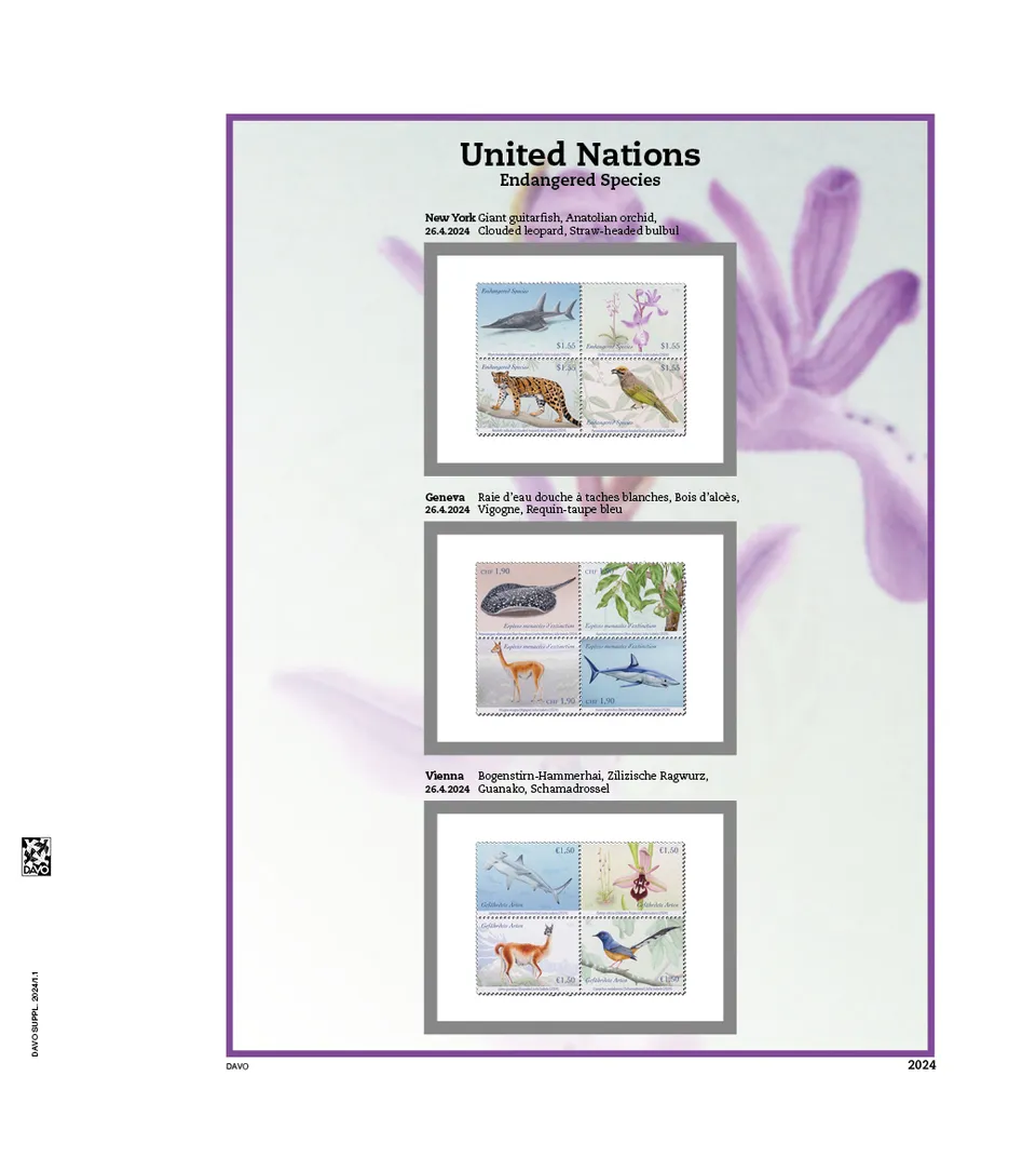 davo-luxe-uno-endangered-species-2024-feuilles-album-timbres image 1