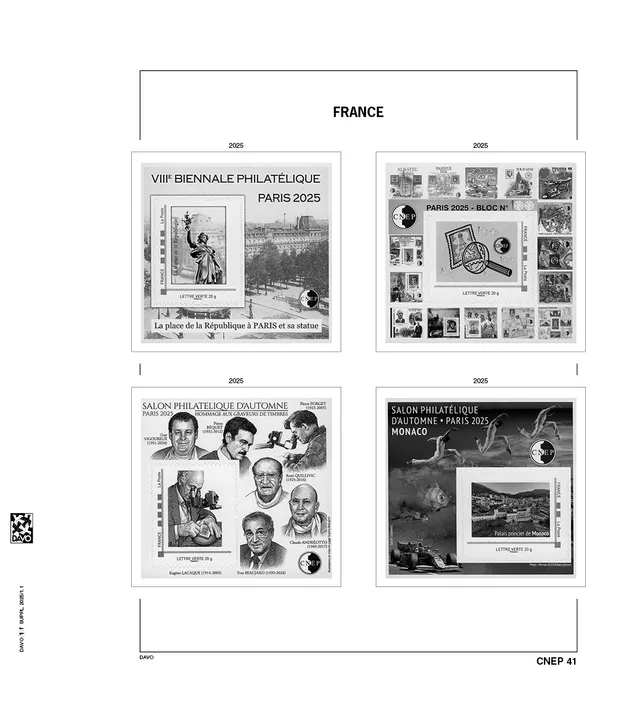 davo-luxe-france-cnep-2025-pages-d-album-blocs-neufs image 1