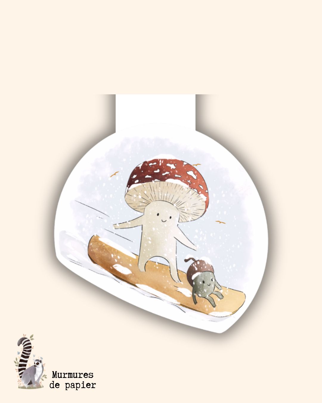 murmures-de-papier-marque-pages-luge-marque-page-magn-tique-hiver image 1