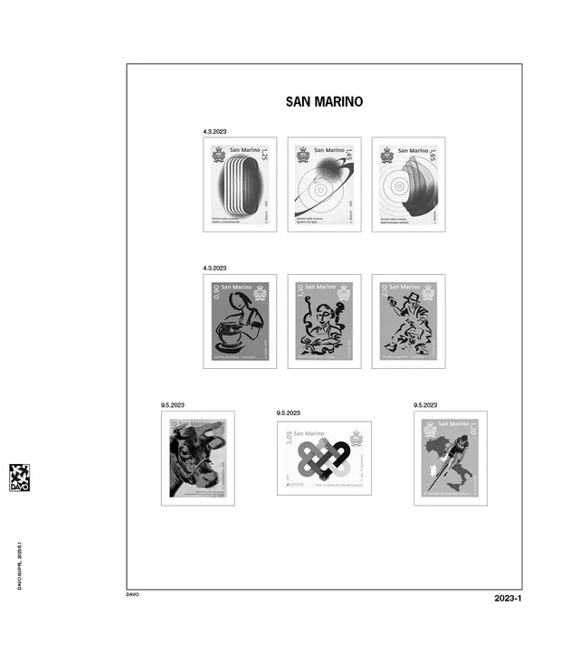 davo-luxe-saint-marin-2023-feuilles-album-timbres-170-g image 1