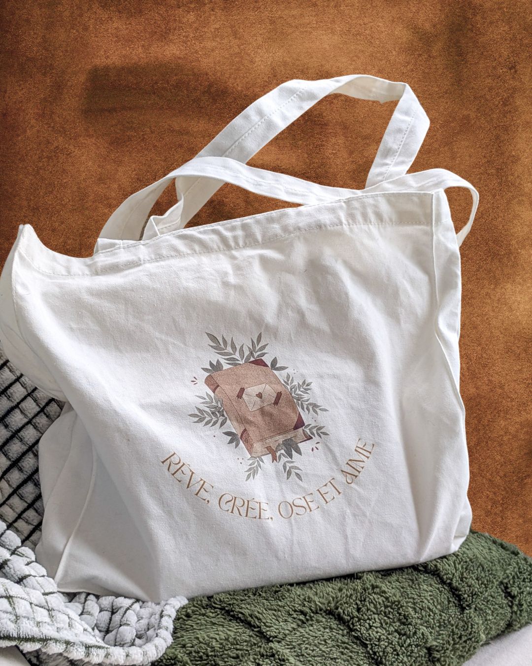 murmures-de-papier-tote-bag-r-ve-cr-e-ose-aime-sac-coton-blanc image 1