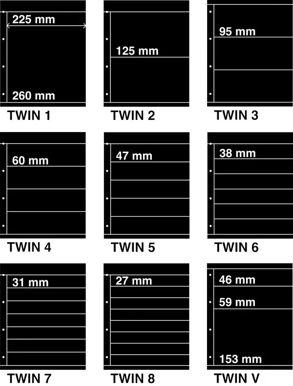 davo-kosmos-twin-assortiment-9-feuilles-noires-classeur-timbres image 1