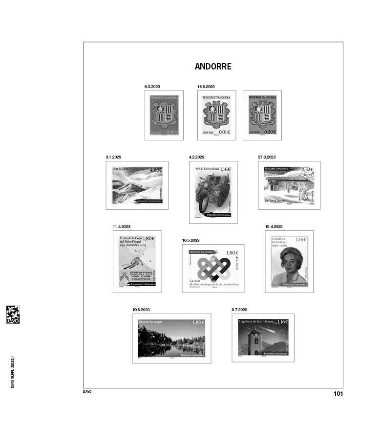 davo-luxe-andorre-fran-aise-2023-pages-album-timbres image 1
