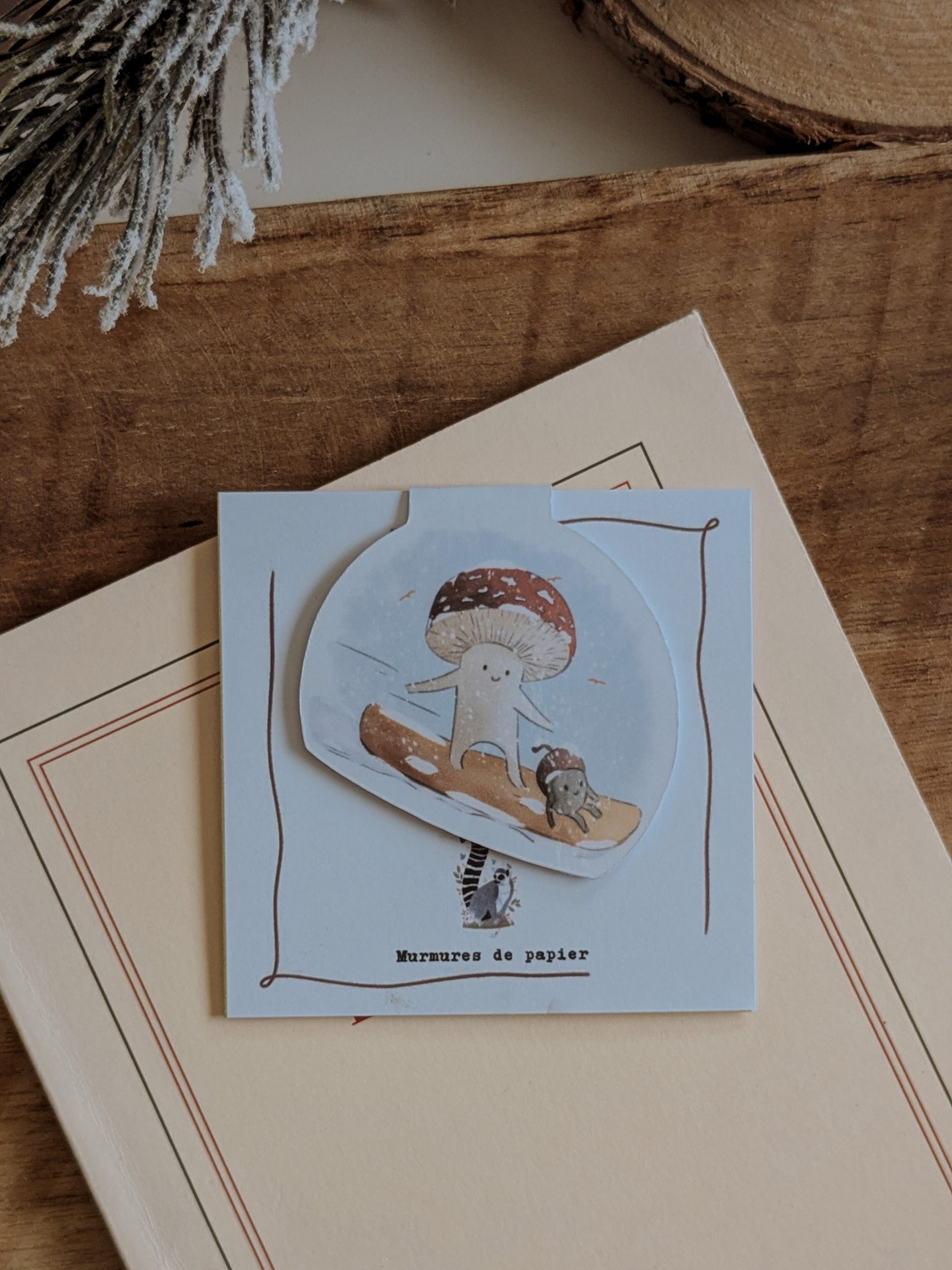 murmures-de-papier-marque-pages-luge-marque-page-magn-tique-hiver image 2