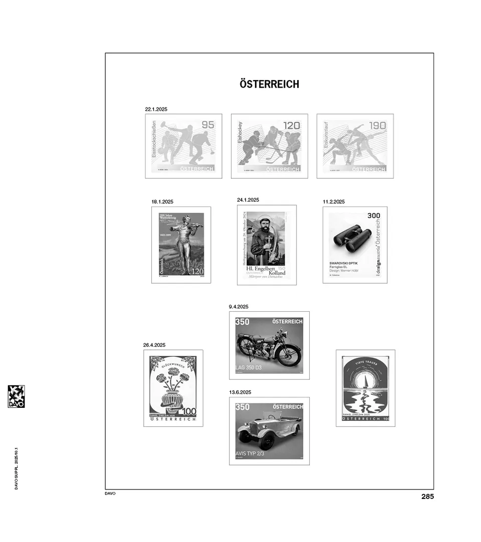 davo-luxe-autriche-2025-feuilles-album-timbres-papier-170g image 1