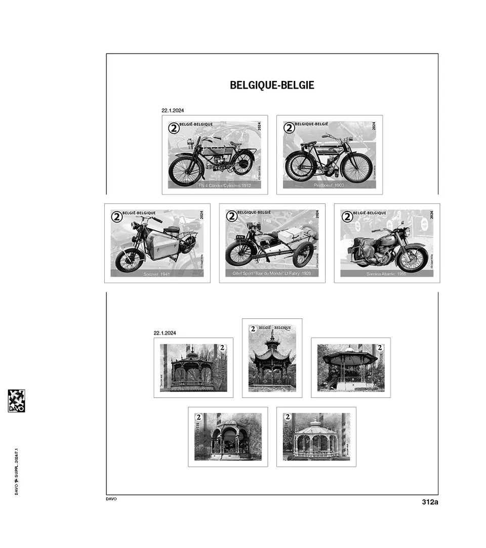 davo-luxe-belgique-blocs-2024-feuilles-album-timbres-170g image 1