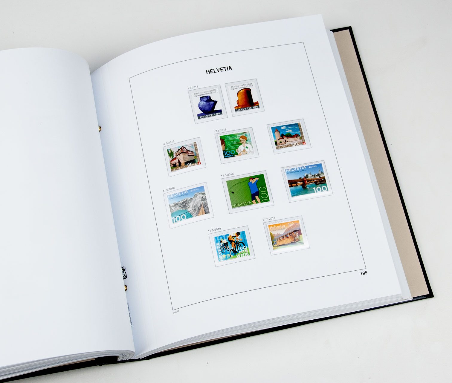 davo-luxe-suisse-2018-feuilles-compl-ment-timbres-papier-170g image 1