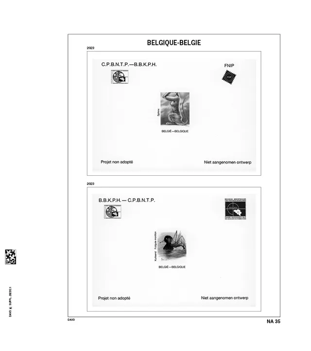 davo-luxe-belgique-na35-na36-album-timbres-non-adopt-s-2023 image 1