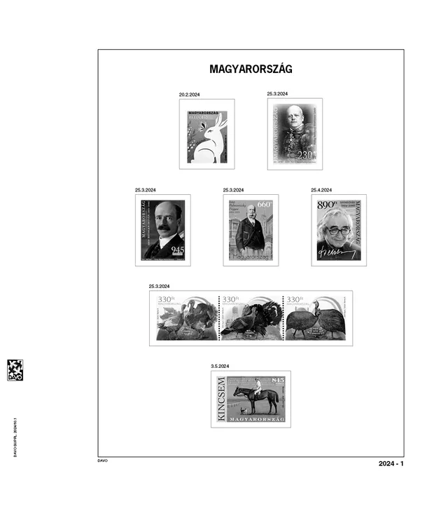 davo-luxe-hongrie-2024-pages-album-timbres-170g image 1