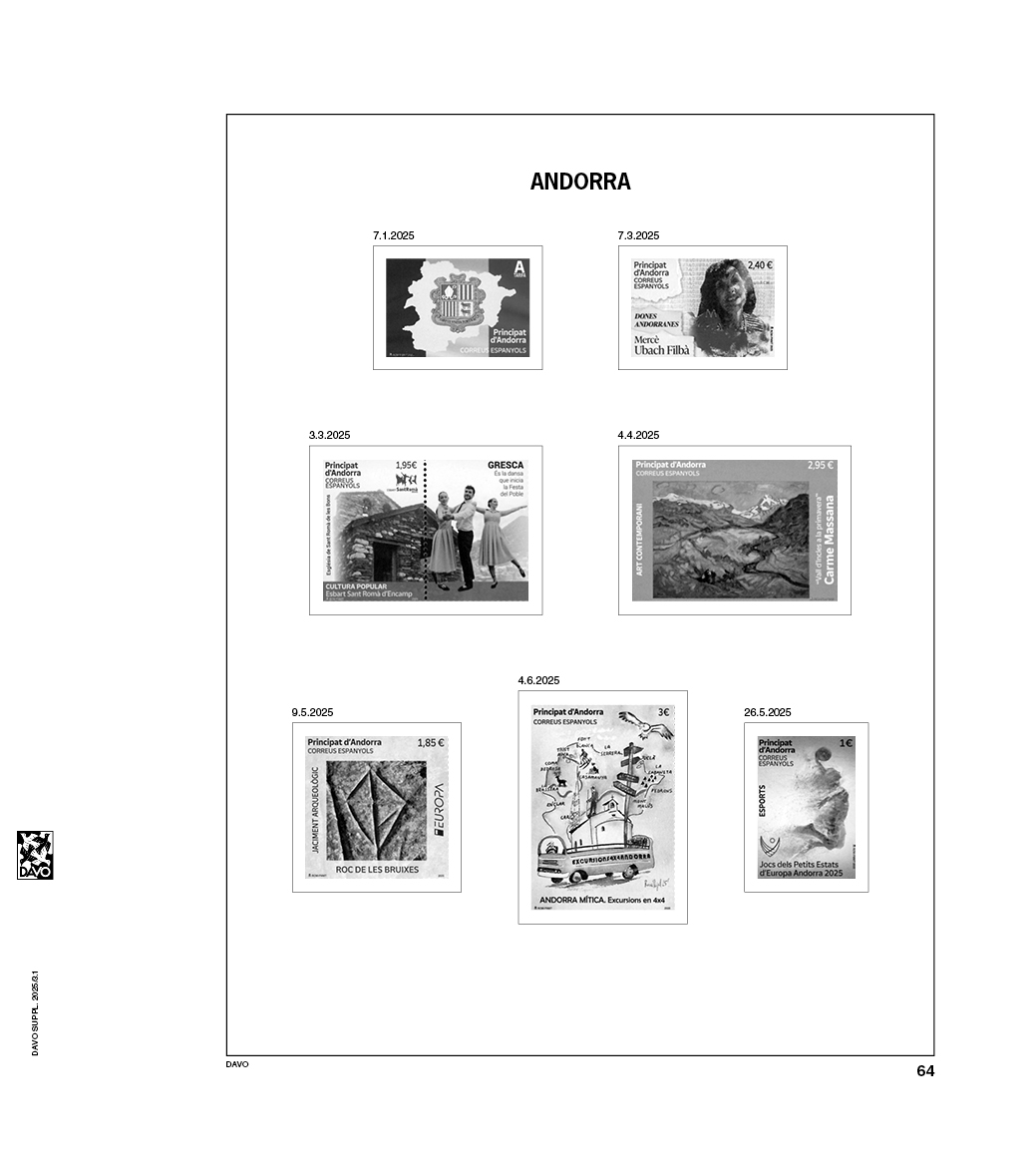 davo-luxe-feuilles-suppl-ment-andorre-espagnol-2025-album-timbres image 1