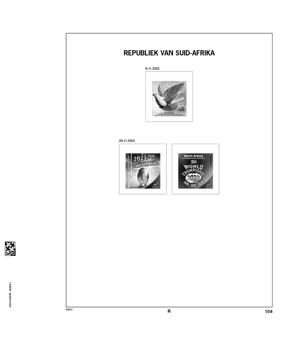 davo-luxe-afrique-du-sud-2023-pages-album-timbres-170-g image 1