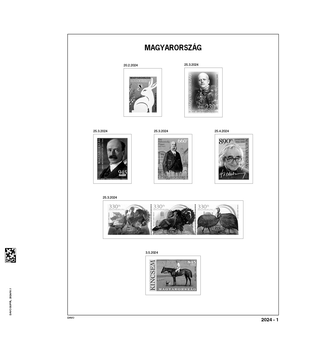 davo-luxe-hongrie-2024-pages-album-timbres-170g image 1