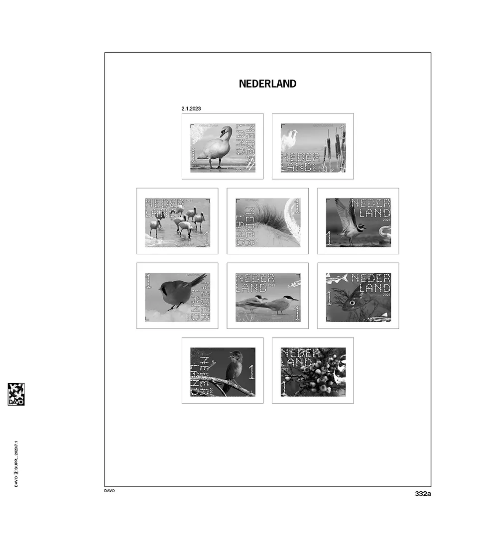 davo-luxe-nederland-extra-2023-compl-ment-feuilles-timbres-pays-bas image 1