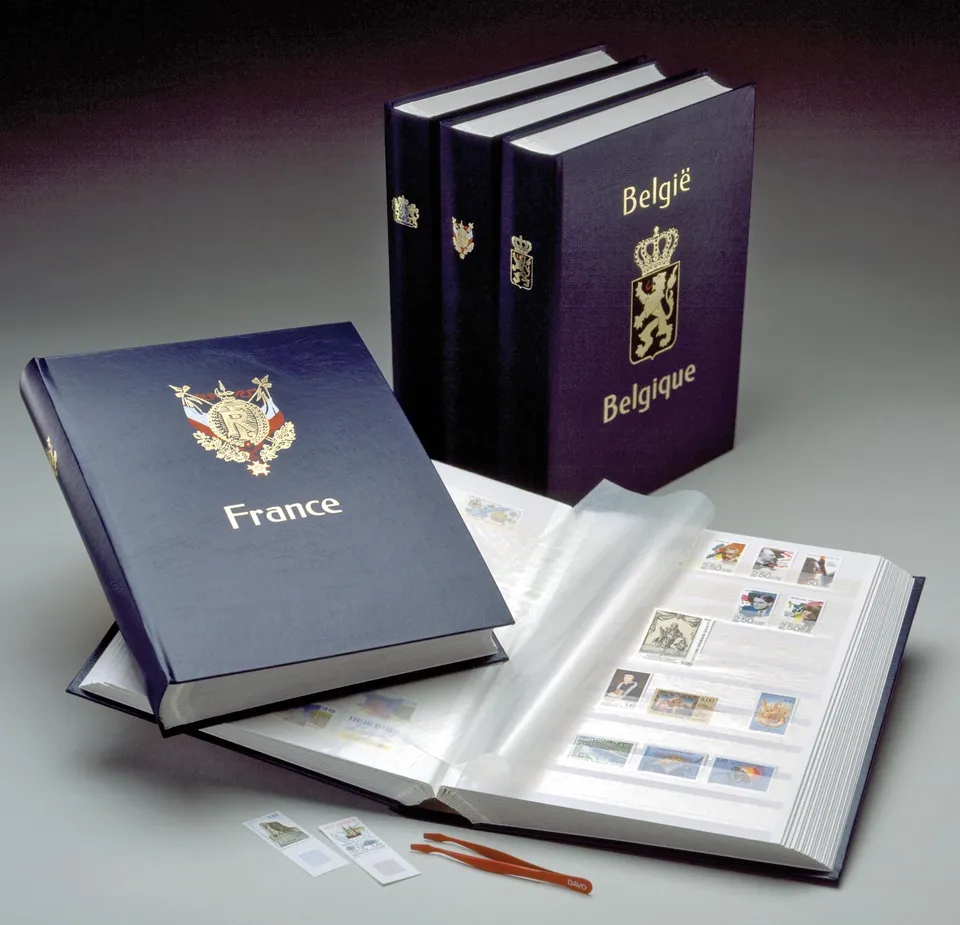 davo-stockbook-g-france-carnet-timbres-bleu image 1