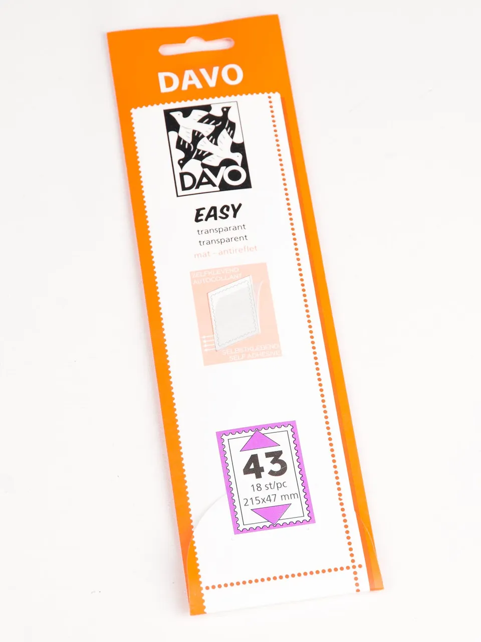davo-easy-t43-bandes-pour-timbres-215x47-18-pcs-transparent image 1