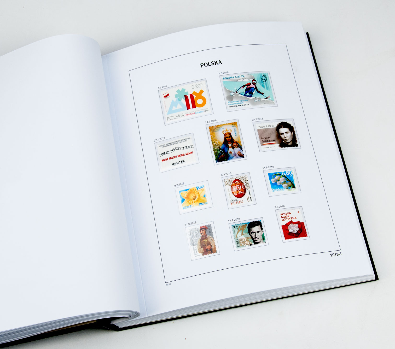 davo-luxe-pologne-2018-pages-album-timbres-papier-170-g image 1
