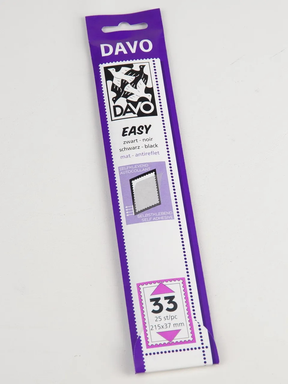 davo-easy-z33-bandes-pour-timbres-noires-215-x-37-mm-25-pi-ces image 1