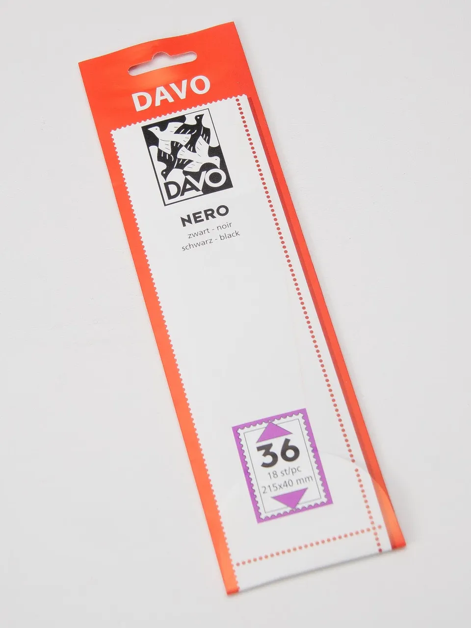 davo-nero-n36-bandes-timbres-215x40-fond-noir-18-pcs image 1