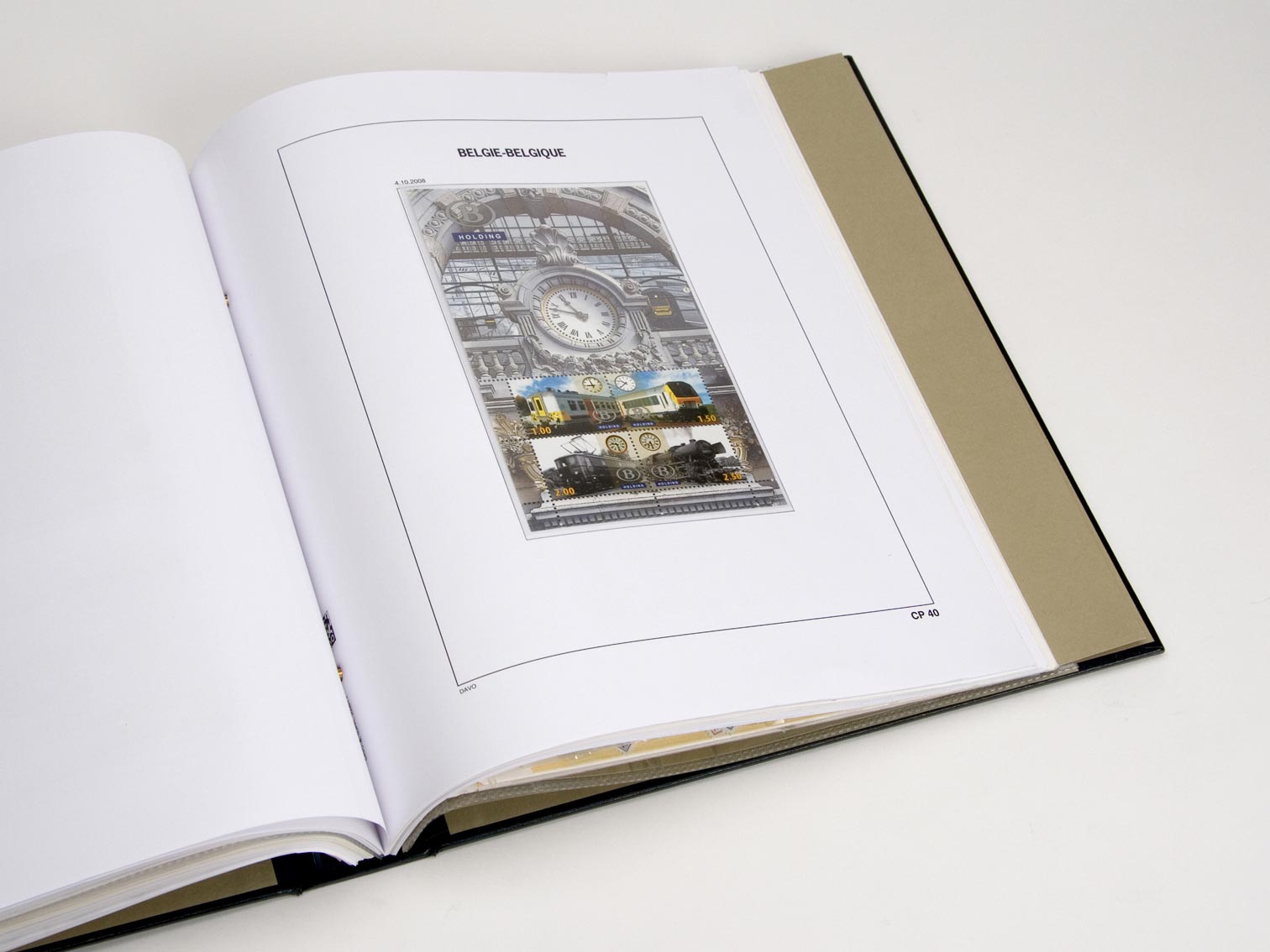 davo-luxe-belgique-chemins-de-fer-2008-pages-album-timbres-170g image 1