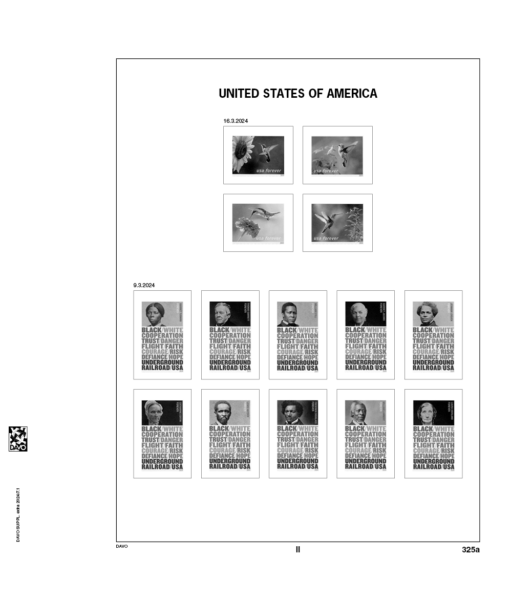 davo-luxe-suppl-ment-feuilles-usa-extra-2024-timbres image 1