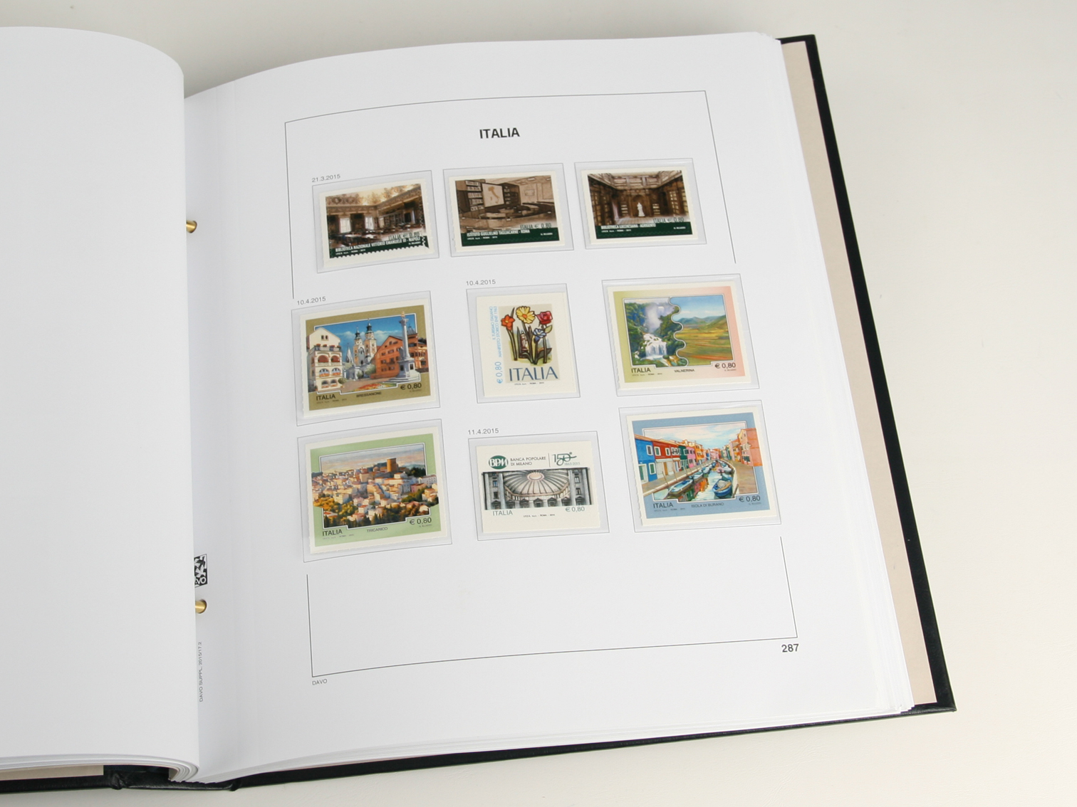 davo-luxe-italie-2025-feuillets-album-timbres-papier-170g image 1