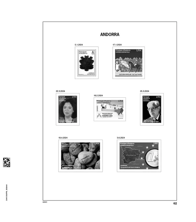 davo-luxe-suppl-ment-andorre-espagnole-2024-pages-album-timbres image 1
