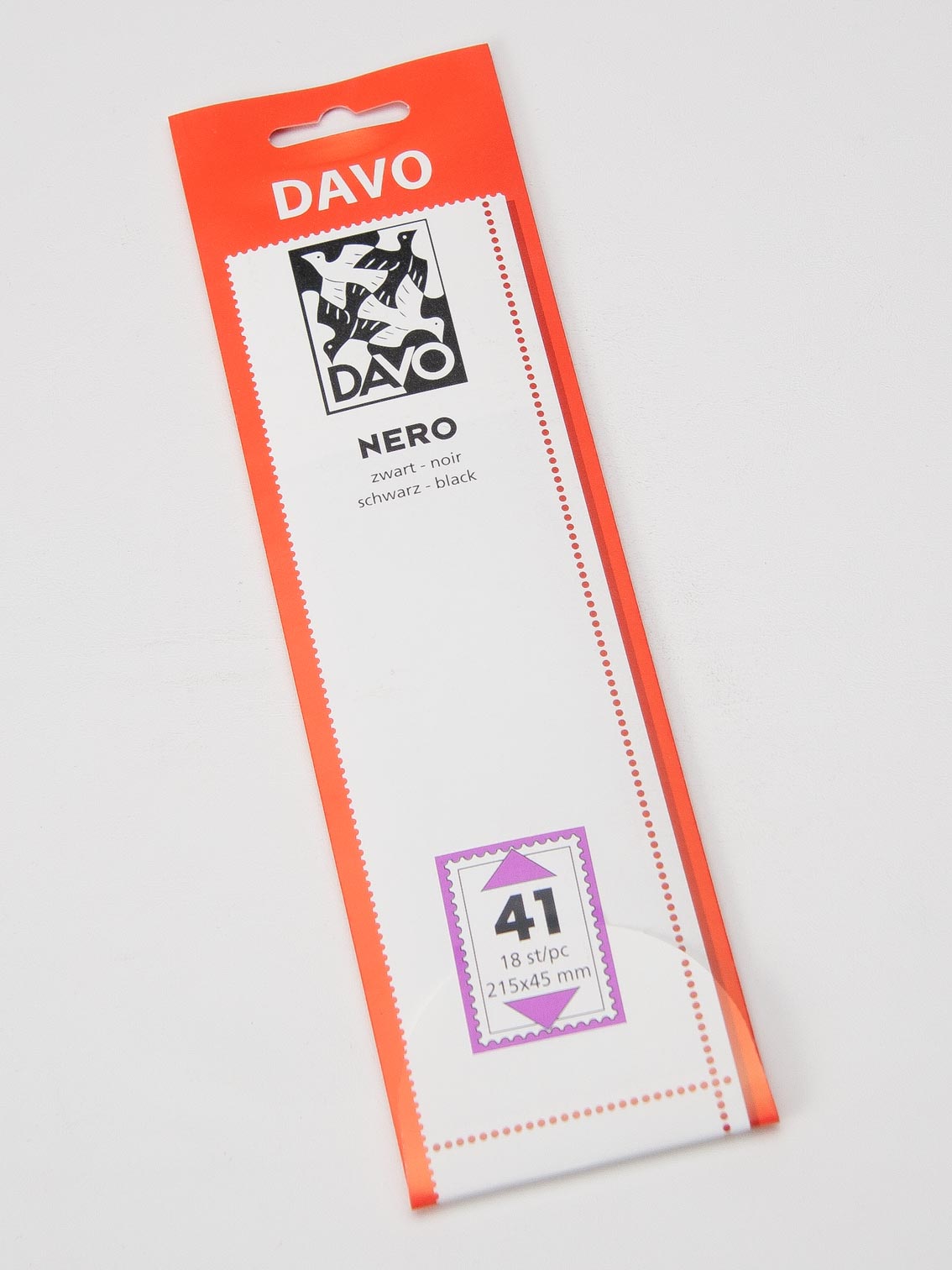 davo-nero-n41-bandes-timbres-215x45-mm-fond-noir-x18 image 1