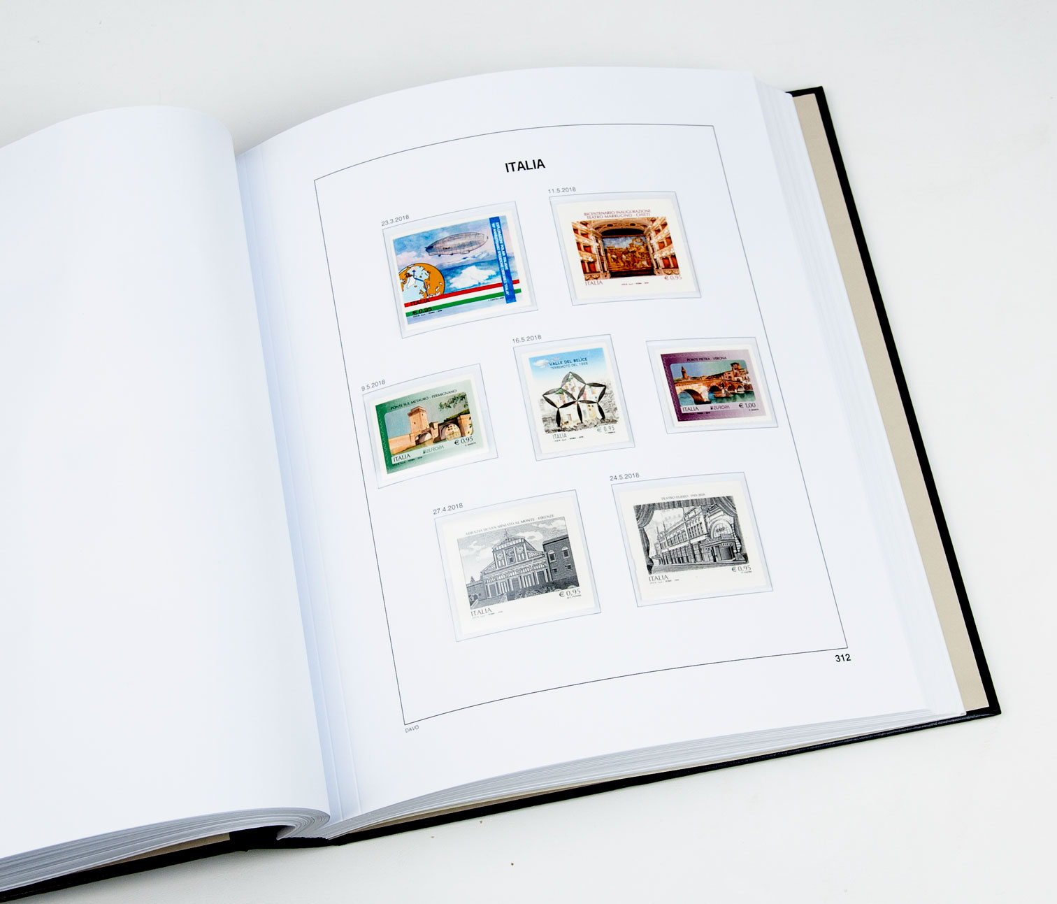 davo-luxe-italie-2018-feuilles-album-timbres-papier-170g image 1