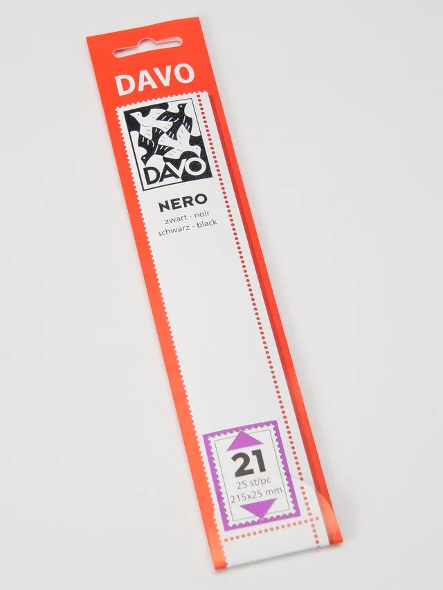 davo-nero-n21-bandes-timbres-215x25-fond-noir-25-pcs image 1