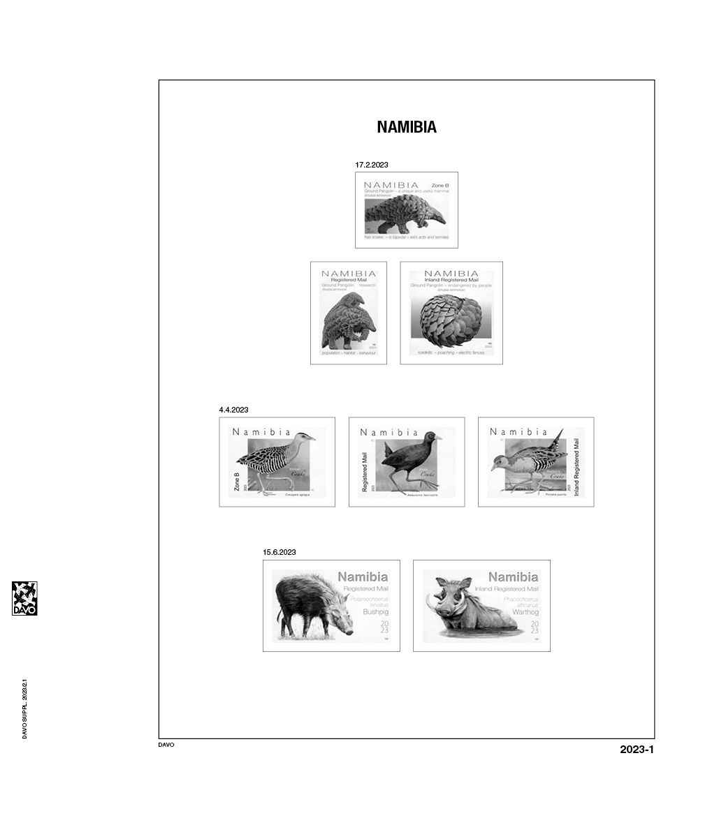 davo-luxe-namibie-2023-pages-de-suppl-ment-timbres-170-g image 1