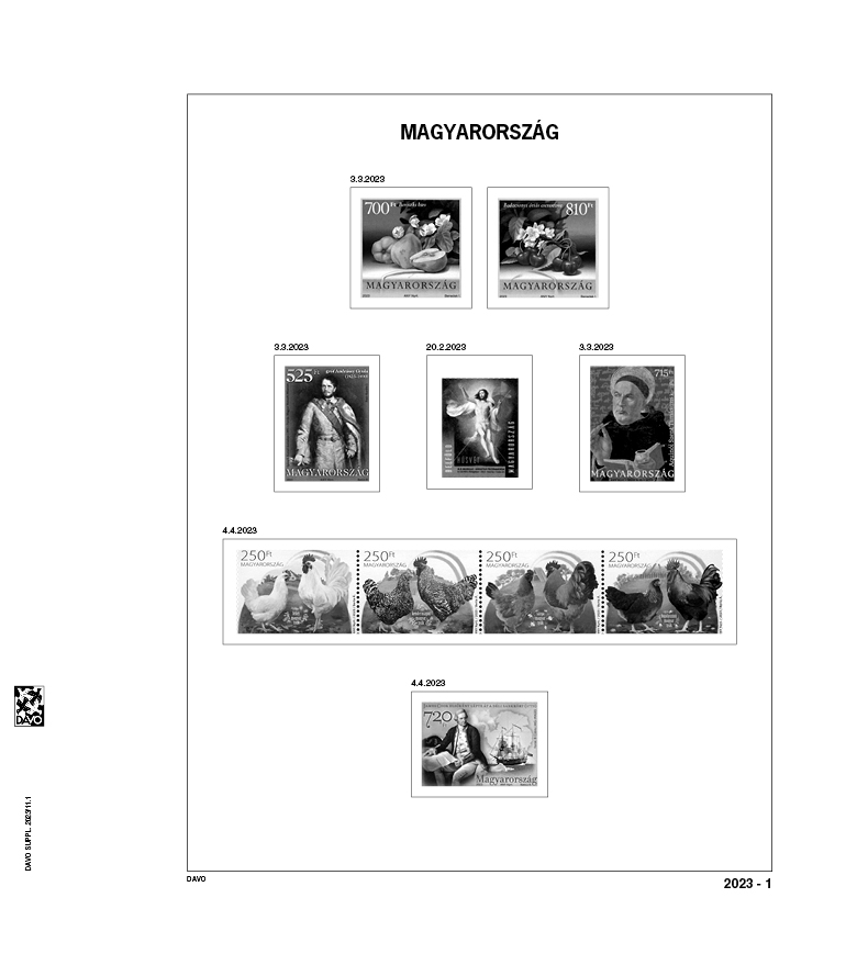 davo-luxe-hongrie-2023-pages-album-timbres-170g image 1