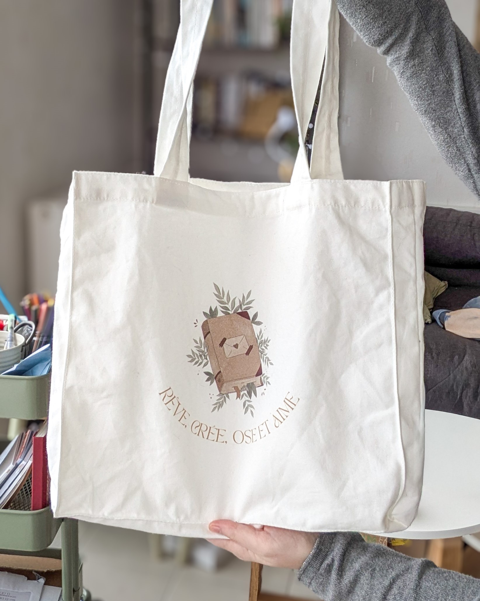 murmures-de-papier-tote-bag-r-ve-cr-e-ose-aime-sac-coton-blanc image 4