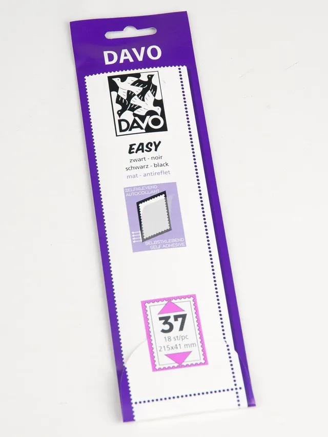 davo-easy-z37-bandes-de-montage-timbres-noir-215x41-18-pcs image 1
