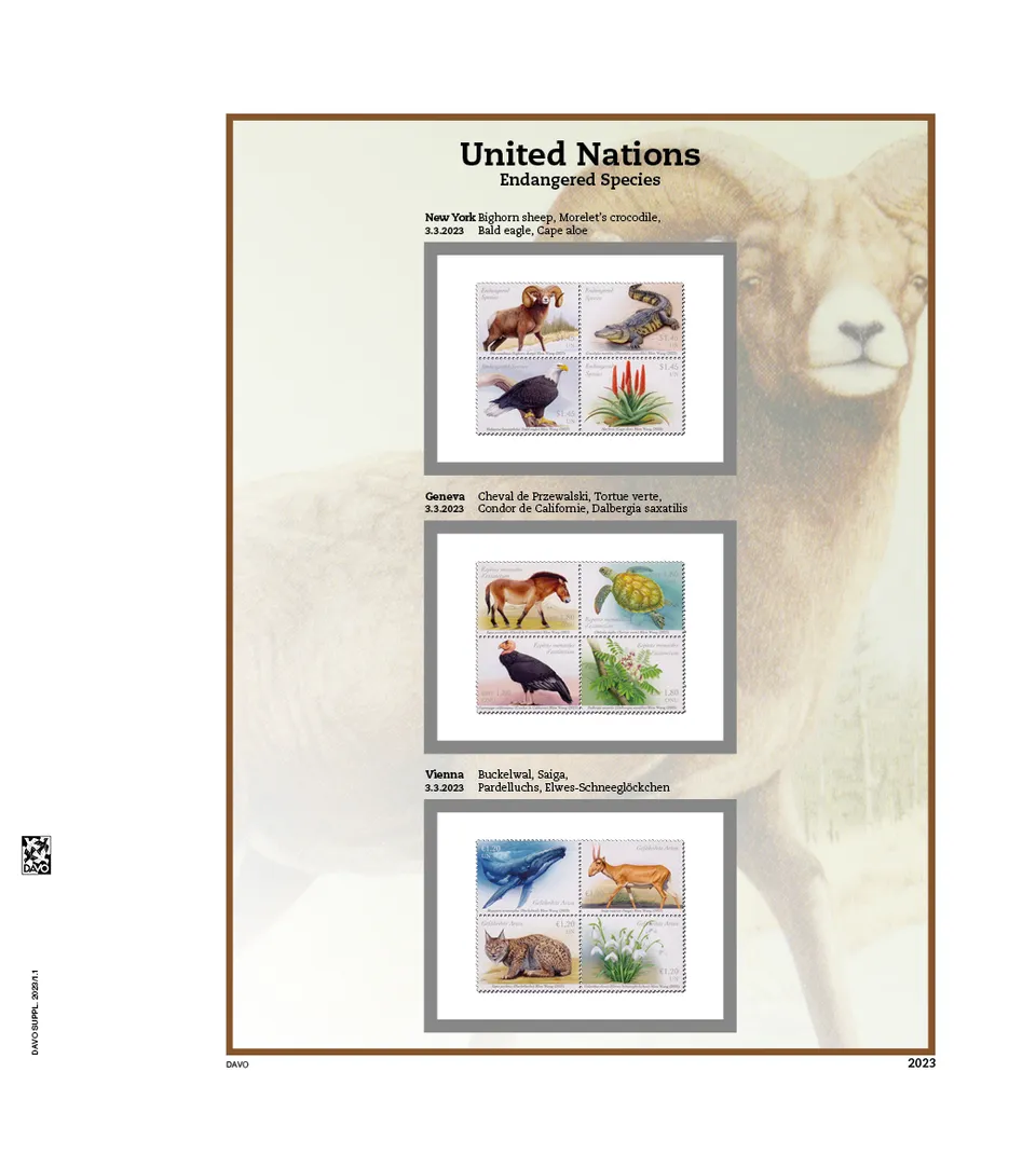 davo-luxe-onu-endangered-species-2023-feuille-timbres image 1